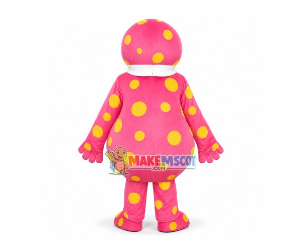 Entertaining Pink Spotted Clown Mascot Costume