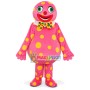 Entertaining Pink Spotted Clown Mascot Costume