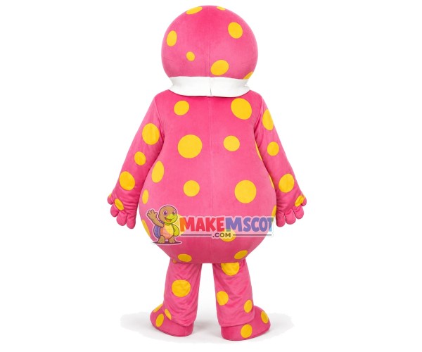 Entertaining Pink Spotted Clown Mascot Costume Entertaining Pink Spotted Clown Mascot Costume