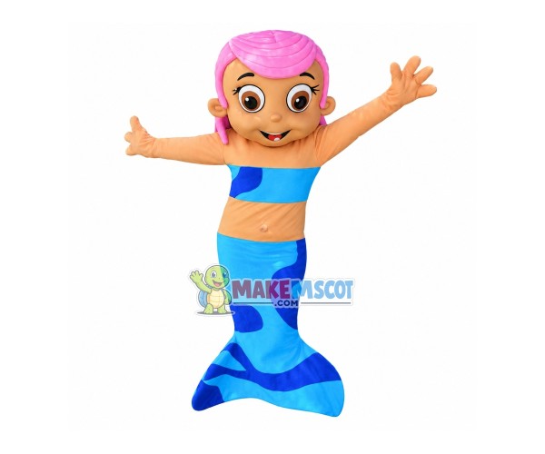 Dreamy Pink Haired Mermaid Princess Mascot Costume Dreamy Pink Haired Mermaid Princess Mascot Costume