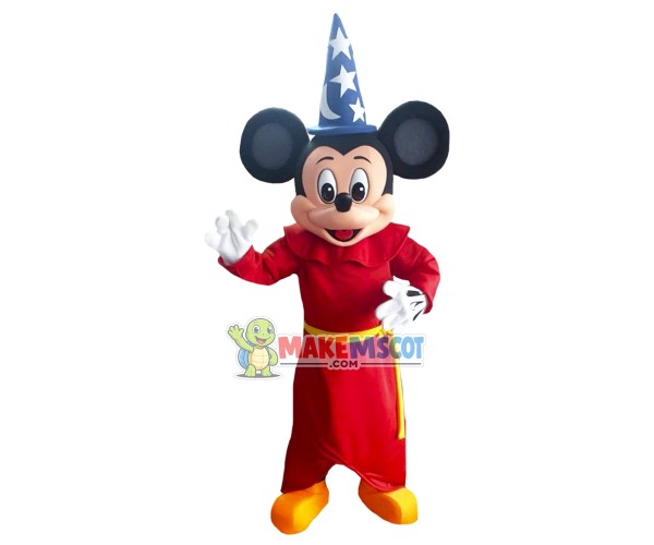 Mickey The Wizard Cartoon Mascot Costume Mickey The Wizard Cartoon Mascot Costume