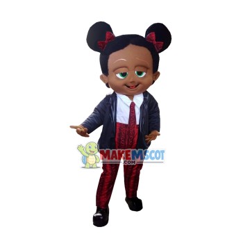 The Black Girl Boss Baby Mascot Costume The Black Girl Boss Baby Mascot Costume