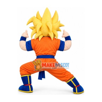 Power Blond Son Goku Cartoon Mascot Costume Power Blond Son Goku Cartoon Mascot Costume