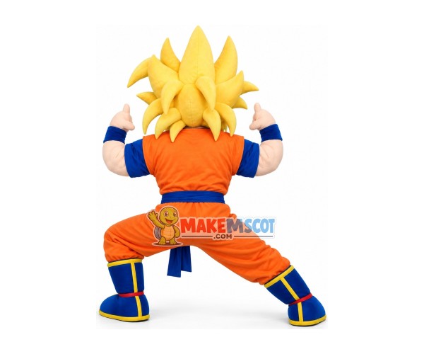 Power Blond Son Goku Cartoon Mascot Costume Power Blond Son Goku Cartoon Mascot Costume