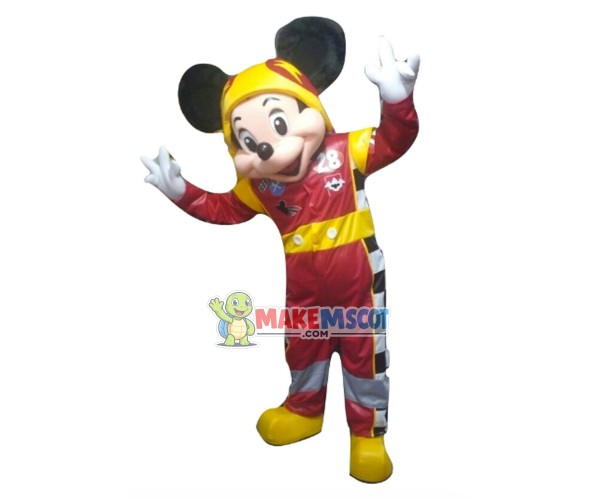 Handsome Racer Mickey Mascot Costume