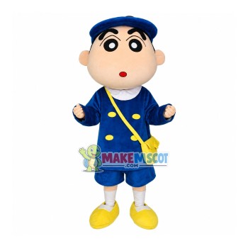Blue Crayon Shin-chan With School Bag Mascot Costume