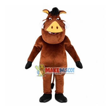 Ferocious Brown Boar Mascot Adult Costume