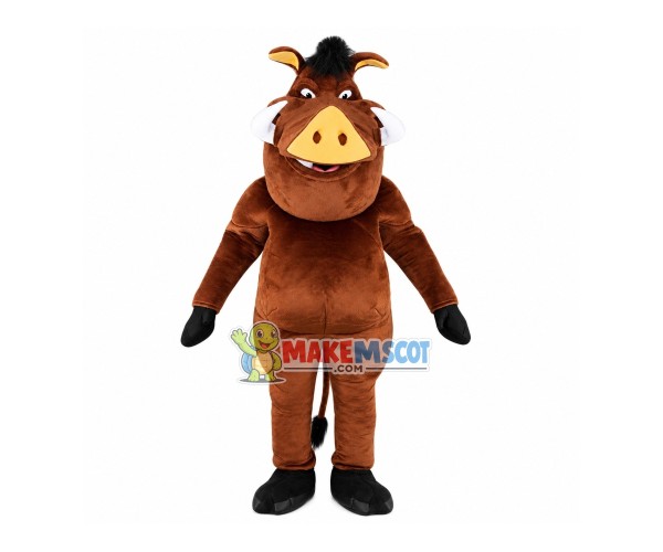 Ferocious Brown Boar Mascot Adult Costume Ferocious Brown Boar Mascot Adult Costume
