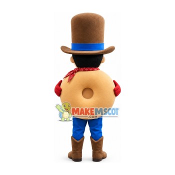 Bread Man With Top Hat Mascot Costume