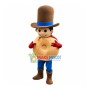 Bread Man With Top Hat Mascot Costume