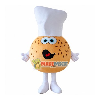Round Sesame Bread Chef Mascot Costume