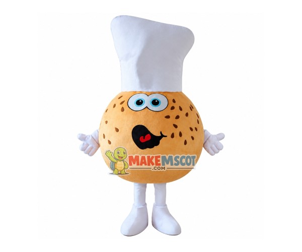 Round Sesame Bread Chef Mascot Costume Round Sesame Bread Chef Mascot Costume