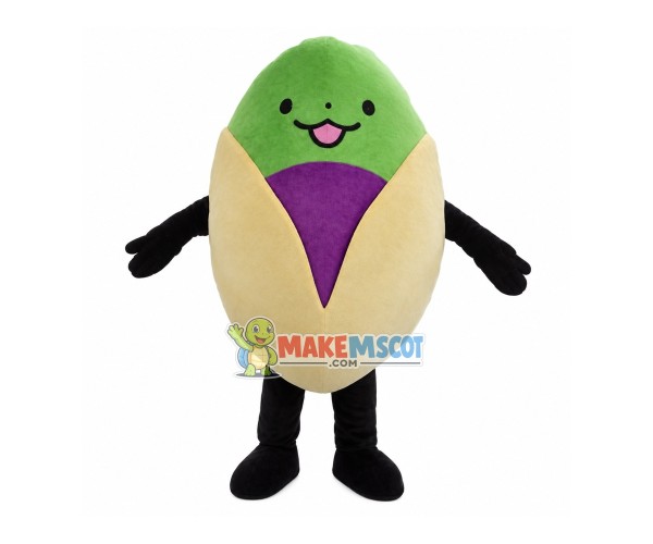 Opened Pistachio Mascot Cartoon Costume Opened Pistachio Mascot Cartoon Costume