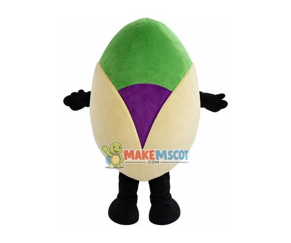 Opened Pistachio Mascot Cartoon Costume Opened Pistachio Mascot Cartoon Costume