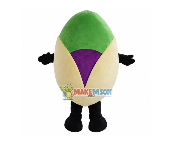Opened Pistachio Mascot Cartoon Costume Opened Pistachio Mascot Cartoon Costume