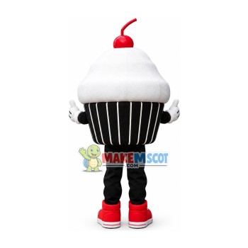 Sweet Creamy Cherry Cake Mascot Costume Sweet Creamy Cherry Cake Mascot Costume