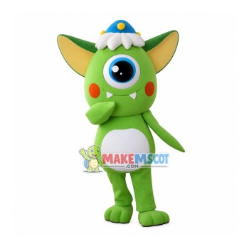 Fanged Green Monocular Mascot Cartoon Costume Fanged Green Monocular Mascot Cartoon Costume