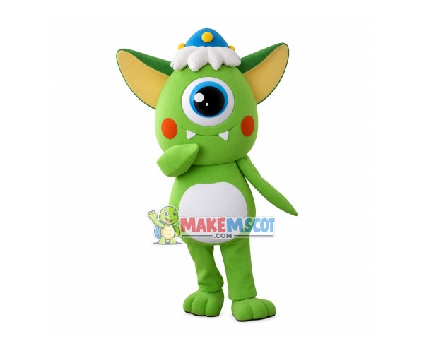 Fanged Green Monocular Mascot Cartoon Costume Fanged Green Monocular Mascot Cartoon Costume