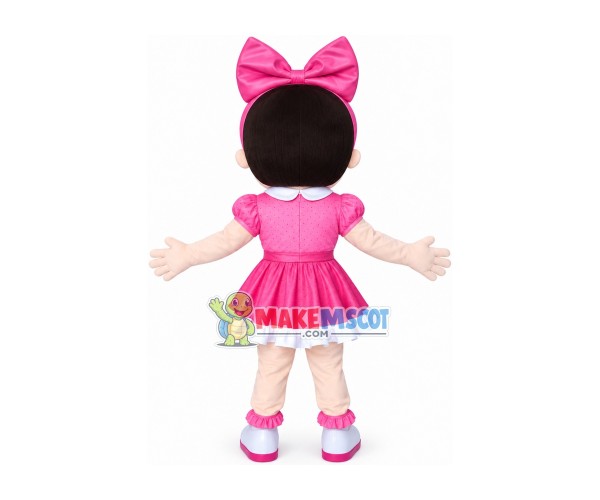 Little Girl With Big Bow Hair Band Mascot Costume Little Girl With Big Bow Hair Band Mascot Costume