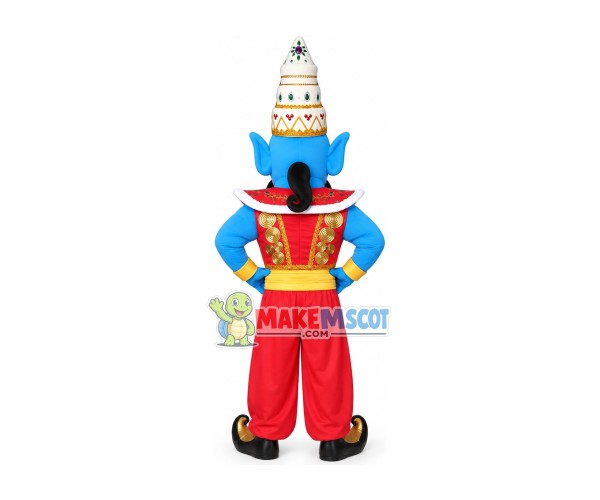 Aladdin Djinn Wearing Pagoda Hat Mascot Costume Aladdin Djinn Wearing Pagoda Hat Mascot Costume