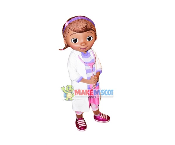 Black Girl Doctor Muffin Cartoon Mascot Costume Black Girl Doctor Muffin Cartoon Mascot Costume