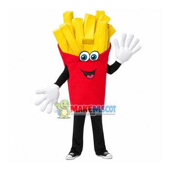 Pack of Golden French Fries Mascot Costume Pack of Golden French Fries Mascot Costume