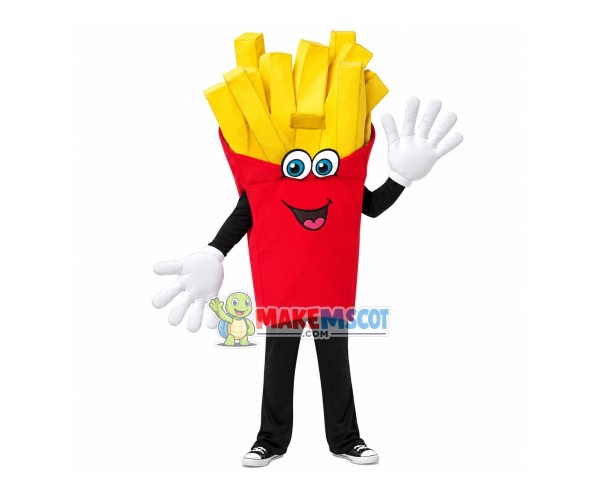 Pack of Golden French Fries Mascot Costume Pack of Golden French Fries Mascot Costume