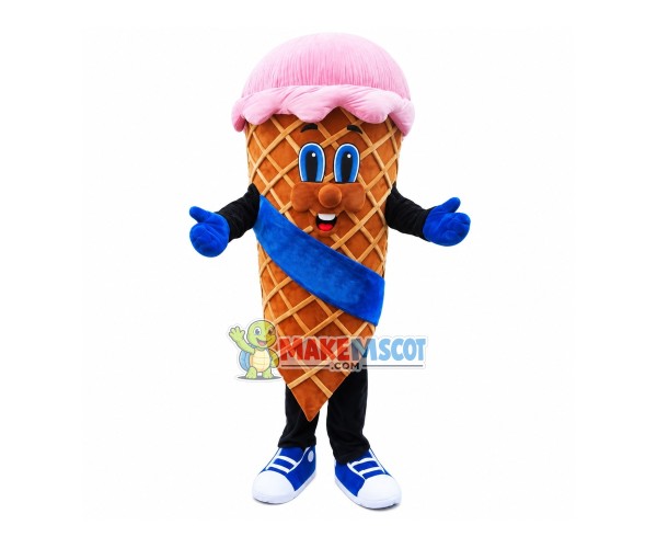 Melted Strawberry Cone Mascot Costume Melted Strawberry Cone Mascot Costume
