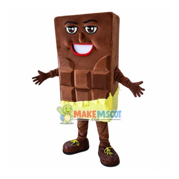 Whole Piece of Chocolate Mascot Costume Whole Piece of Chocolate Mascot Costume
