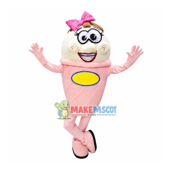 Lovable Strawberry Ice Cream Cone Mascot Costume