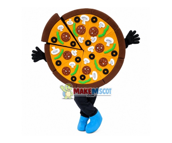 Whole Piece of Mushroom Pizza Mascot Costume Whole Piece of Mushroom Pizza Mascot Costume