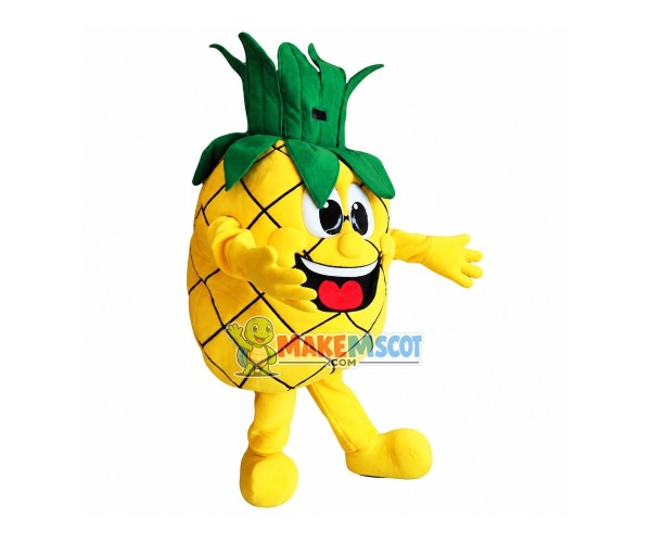 Panicked Pineapple Cartoon Mascot Costume Panicked Pineapple Cartoon Mascot Costume