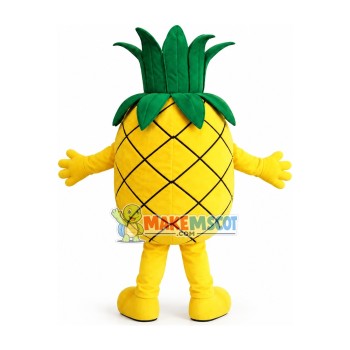 Panicked Pineapple Cartoon Mascot Costume Panicked Pineapple Cartoon Mascot Costume