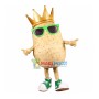 Crown Potato Wearing Sunglasses Mascot Costume