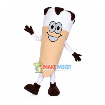 Chocolate Vanilla Cone Mascot Costume Chocolate Vanilla Cone Mascot Costume