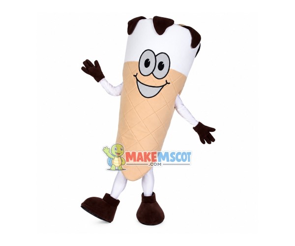 Chocolate Vanilla Cone Mascot Costume Chocolate Vanilla Cone Mascot Costume