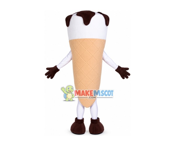 Chocolate Vanilla Cone Mascot Costume Chocolate Vanilla Cone Mascot Costume