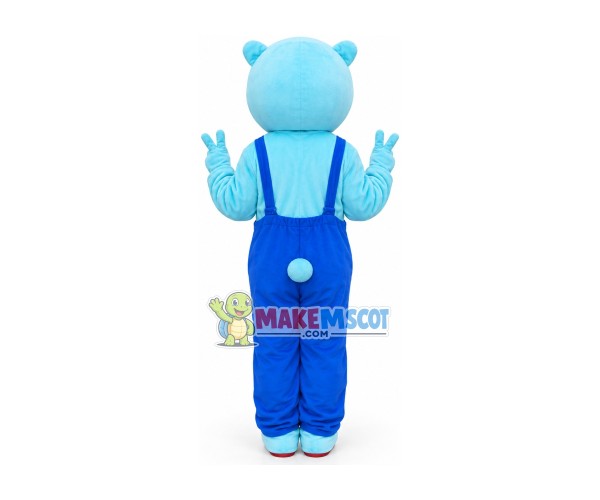 Light Blue Cute Poke Bear Mascot Costume Light Blue Cute Poke Bear Mascot Costume