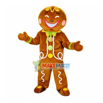 Plentiful Pattern Gingerbread Man Mascot Costume