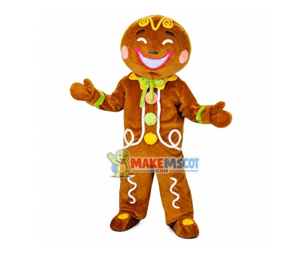 Plentiful Pattern Gingerbread Man Mascot Costume Plentiful Pattern Gingerbread Man Mascot Costume