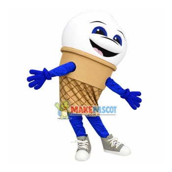 Cold Vanilla Ice Cream Mascot Costume Cold Vanilla Ice Cream Mascot Costume