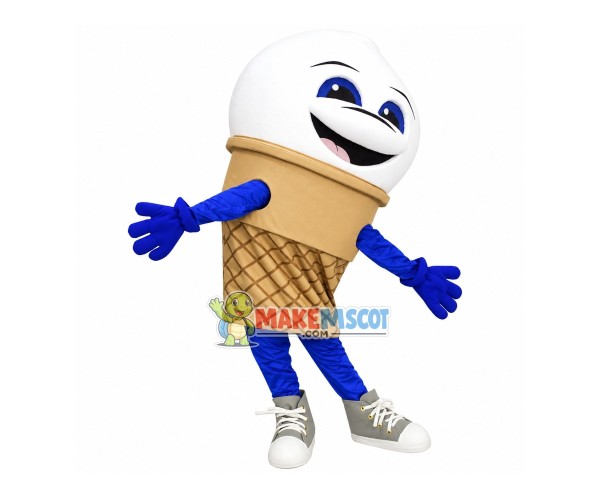 Cold Vanilla Ice Cream Mascot Costume Cold Vanilla Ice Cream Mascot Costume