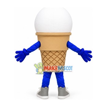 Cold Vanilla Ice Cream Mascot Costume Cold Vanilla Ice Cream Mascot Costume