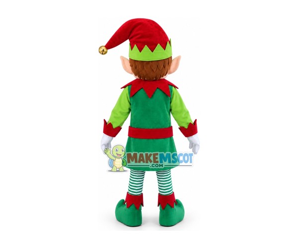 Smiling Christmas Elf Mascot Costume Smiling Christmas Elf Mascot Costume