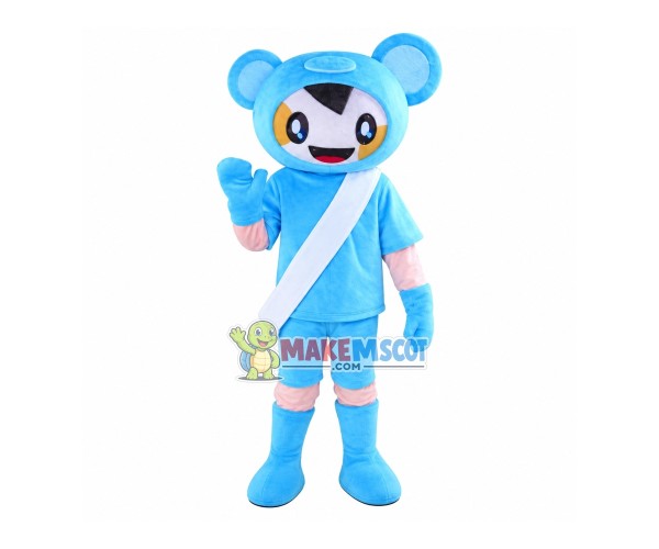 Showing Blue Doll Mascot Costume
