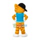 Thunder Cat Wearing Baseball Cap Mascot Costume Thunder Cat Wearing Baseball Cap Mascot Costume