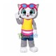 Casual Gray Cat With Glasses Mascot Costume Casual Gray Cat With Glasses Mascot Costume