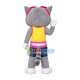 Casual Gray Cat With Glasses Mascot Costume Casual Gray Cat With Glasses Mascot Costume
