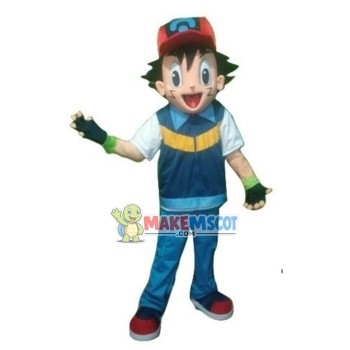 Passionate Boy Ash Ketchum Mascot Costume Passionate Boy Ash Ketchum Mascot Costume