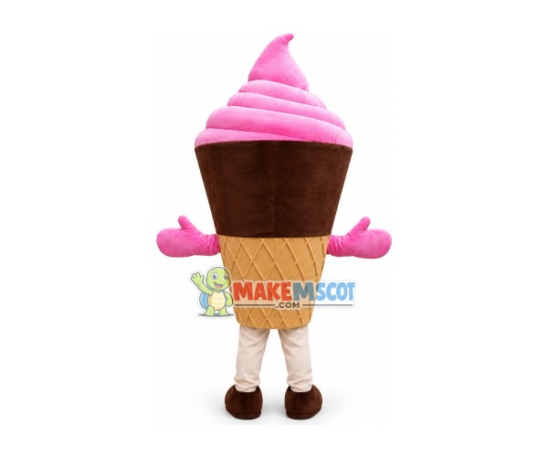 Cartoon Sweet Strawberry Ice Cream Mascot Costume Cartoon Sweet Strawberry Ice Cream Mascot Costume